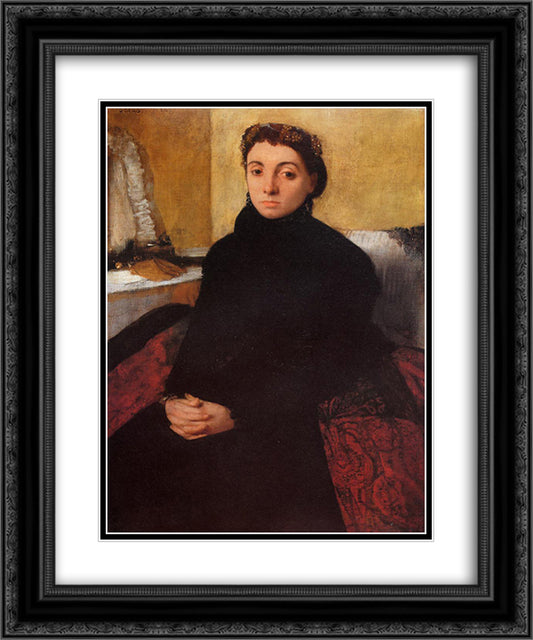 Josephine Gaujean 20x24 Black Ornate Wood Framed Art Print Poster with Double Matting by Degas, Edgar