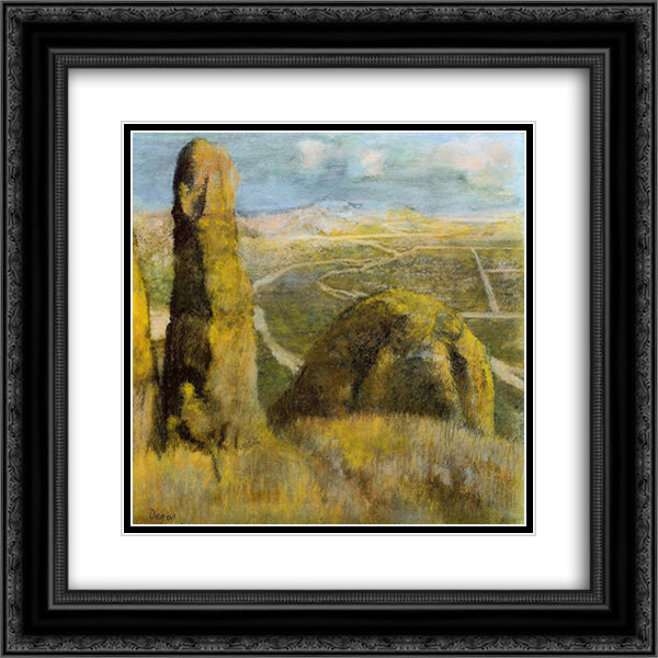Landscape 20x20 Black Ornate Wood Framed Art Print Poster with Double Matting by Degas, Edgar