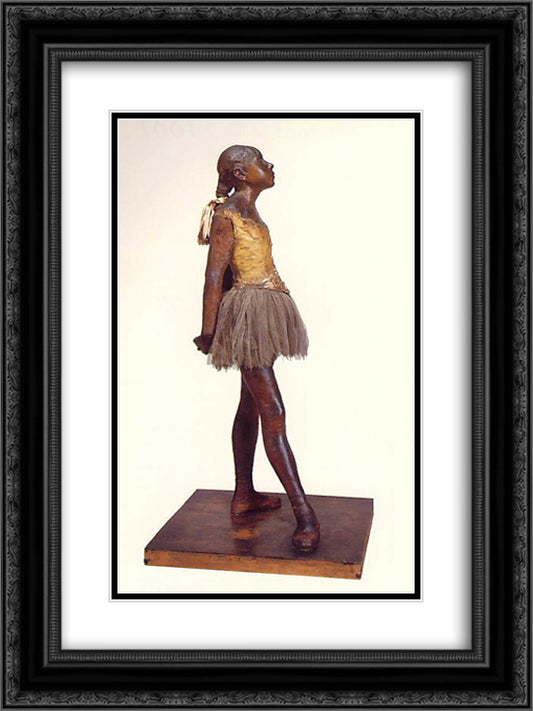 Little Dancer, Fourteen Year Old 18x24 Black Ornate Wood Framed Art Print Poster with Double Matting by Degas, Edgar