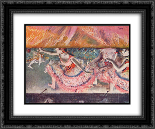 Lowering the Curtain 24x20 Black Ornate Wood Framed Art Print Poster with Double Matting by Degas, Edgar