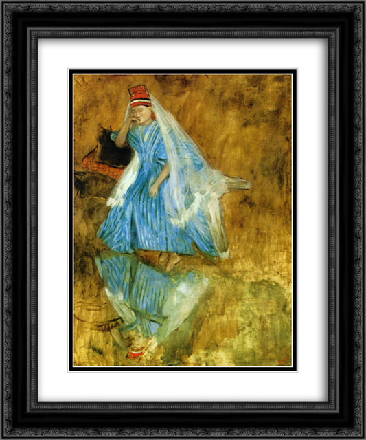 Mademoiselle Fiocre in the Ballet 20x24 Black Ornate Wood Framed Art Print Poster with Double Matting by Degas, Edgar