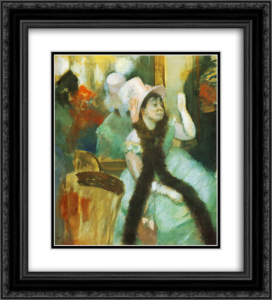 Portrait after a Costume Ball (Portrait of Madame Dietz Monnin) 20x22 Black Ornate Wood Framed Art Print Poster with Double Matting by Degas, Edgar