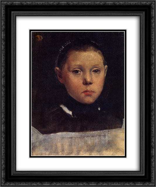 Portrait of Giulia Bellelli 20x24 Black Ornate Wood Framed Art Print Poster with Double Matting by Degas, Edgar