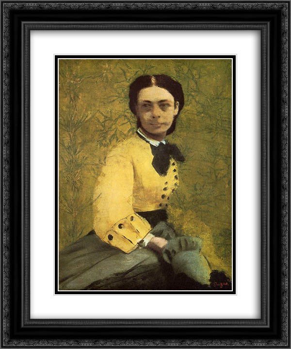 Portrait of Princess Pauline de Metternich 20x24 Black Ornate Wood Framed Art Print Poster with Double Matting by Degas, Edgar