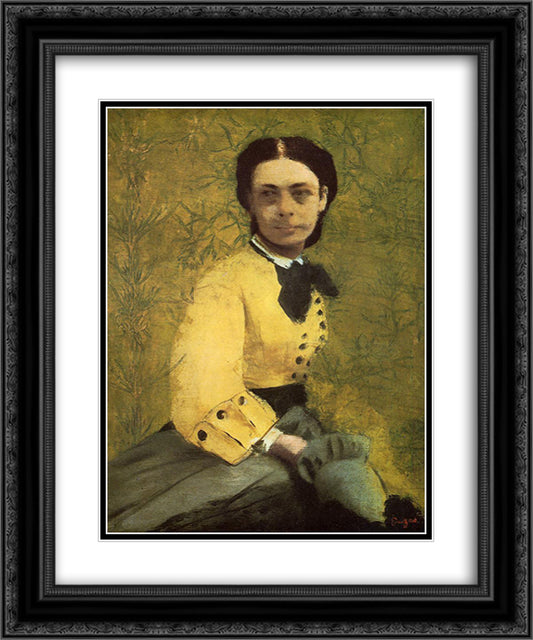 Portrait of Princess Pauline de Metternich 20x24 Black Ornate Wood Framed Art Print Poster with Double Matting by Degas, Edgar