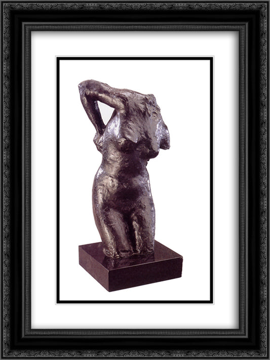 Sitting woman drying herself 18x24 Black Ornate Wood Framed Art Print Poster with Double Matting by Degas, Edgar