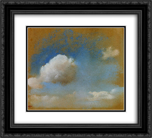 Sky Study 22x20 Black Ornate Wood Framed Art Print Poster with Double Matting by Degas, Edgar