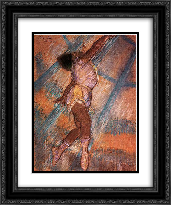 Study for 'La La at the Cirque Fernando' 20x24 Black Ornate Wood Framed Art Print Poster with Double Matting by Degas, Edgar