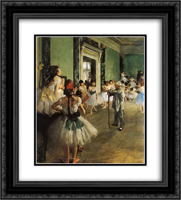 The Ballet Class 20x22 Black Ornate Wood Framed Art Print Poster with Double Matting by Degas, Edgar