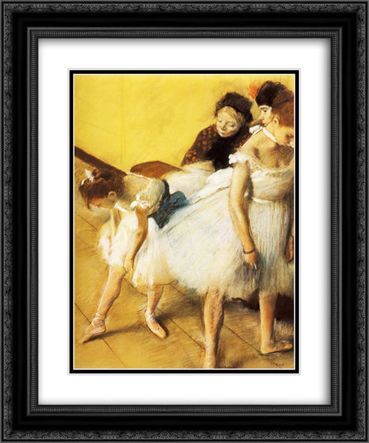 The Dancing Examination 20x24 Black Ornate Wood Framed Art Print Poster with Double Matting by Degas, Edgar