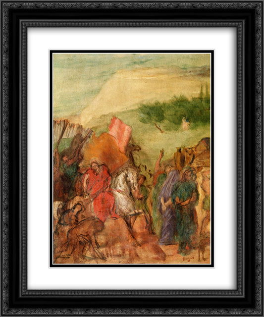 The Daughter of Jephtha (study) 20x24 Black Ornate Wood Framed Art Print Poster with Double Matting by Degas, Edgar