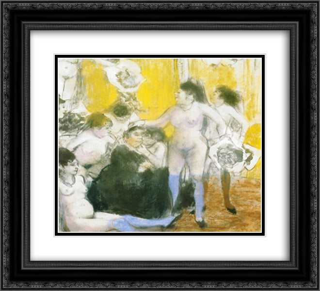 The festival of the owner 22x20 Black Ornate Wood Framed Art Print Poster with Double Matting by Degas, Edgar