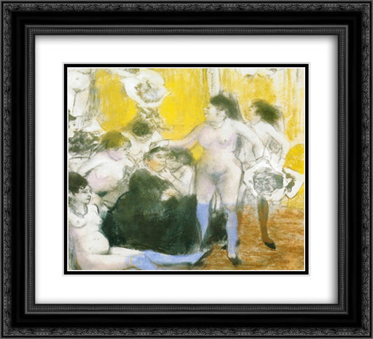 The festival of the owner 22x20 Black Ornate Wood Framed Art Print Poster with Double Matting by Degas, Edgar