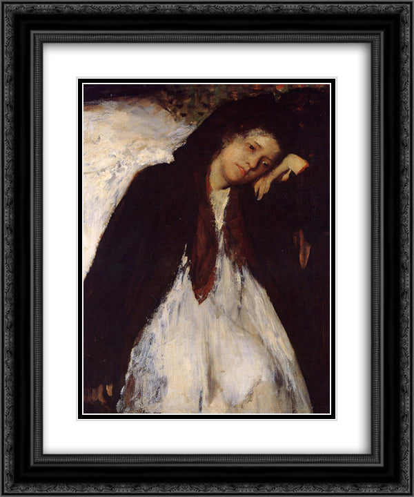 The Invalid 20x24 Black Ornate Wood Framed Art Print Poster with Double Matting by Degas, Edgar