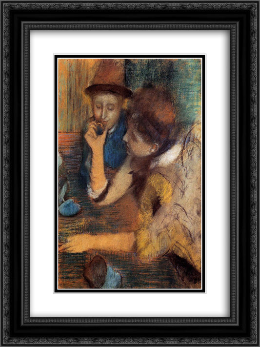 The Jewels 18x24 Black Ornate Wood Framed Art Print Poster with Double Matting by Degas, Edgar
