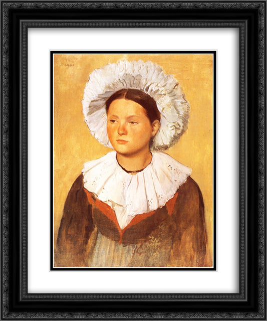 The Savoy Girl 20x24 Black Ornate Wood Framed Art Print Poster with Double Matting by Degas, Edgar