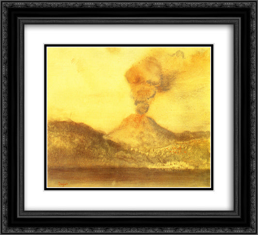 Vesuvius 22x20 Black Ornate Wood Framed Art Print Poster with Double Matting by Degas, Edgar