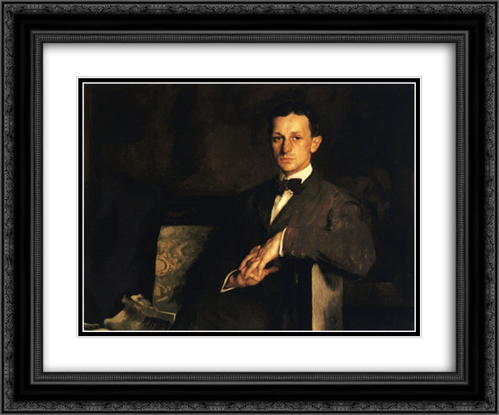 Dr. Harvey Cushing 24x20 Black Ornate Wood Framed Art Print Poster with Double Matting by Tarbell, Edmund Charles