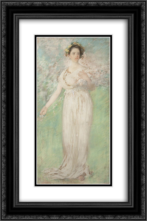 The Symbol of Spring 16x24 Black Ornate Wood Framed Art Print Poster with Double Matting by Tarbell, Edmund Charles