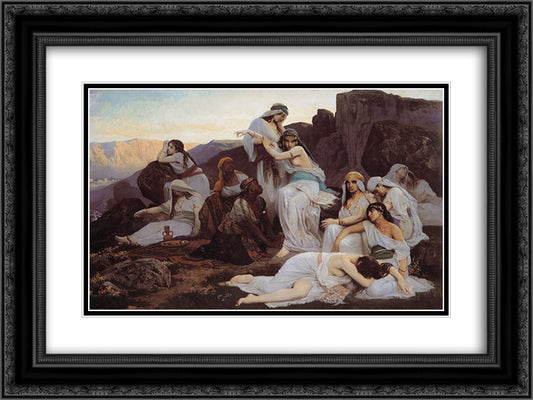 The Daughter of Jephthah 24x18 Black Ornate Wood Framed Art Print Poster with Double Matting by Debat-Ponsan, Jacques