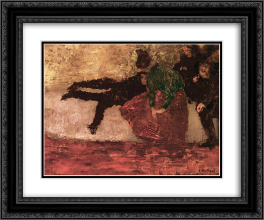 After the Ball 24x20 Black Ornate Wood Framed Art Print Poster with Double Matting by Vuillard, Edouard