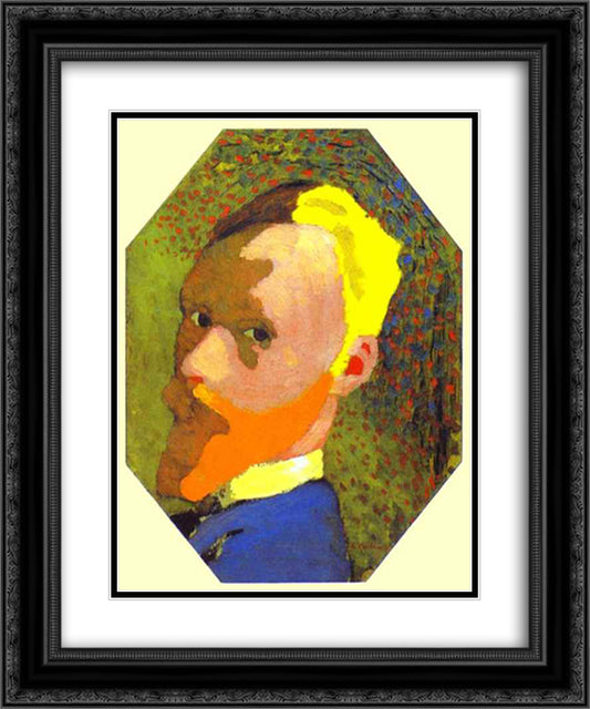 Autoportrait 20x24 Black Ornate Wood Framed Art Print Poster with Double Matting by Vuillard, Edouard