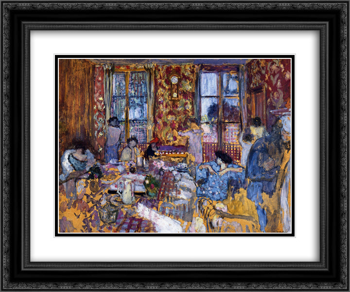 Breakfast at Villerville 24x20 Black Ornate Wood Framed Art Print Poster with Double Matting by Vuillard, Edouard