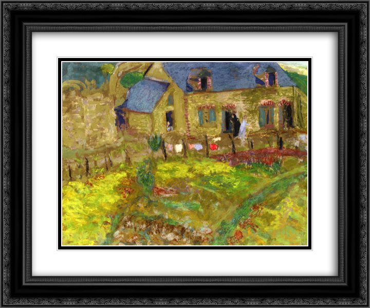 Breton House 24x20 Black Ornate Wood Framed Art Print Poster with Double Matting by Vuillard, Edouard