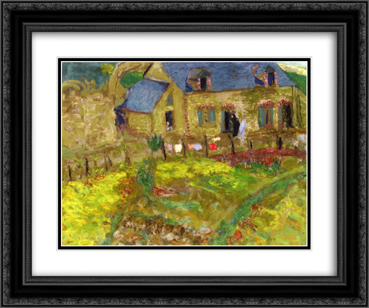 Breton House 24x20 Black Ornate Wood Framed Art Print Poster with Double Matting by Vuillard, Edouard