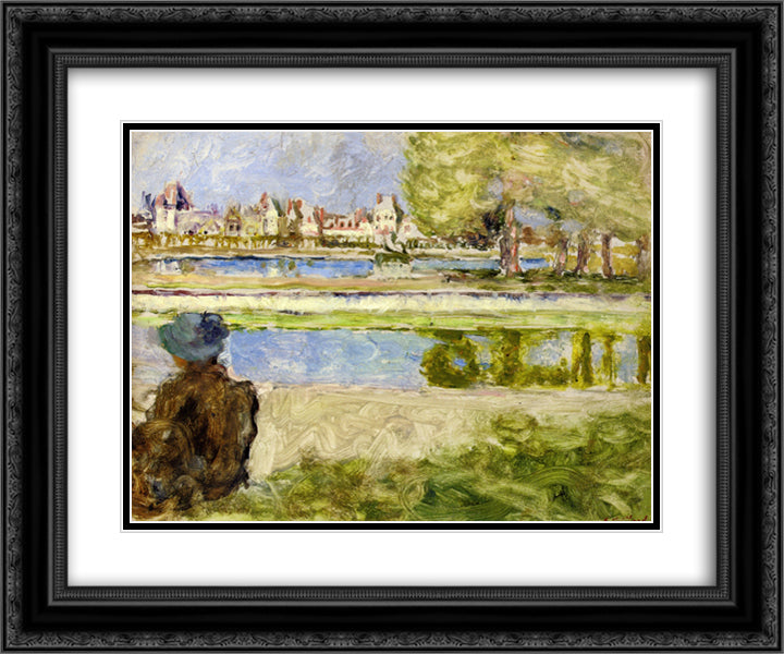 Chateau of Fontainebleau 24x20 Black Ornate Wood Framed Art Print Poster with Double Matting by Vuillard, Edouard