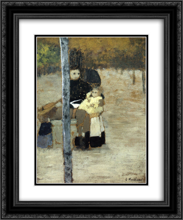 Good Children 20x24 Black Ornate Wood Framed Art Print Poster with Double Matting by Vuillard, Edouard