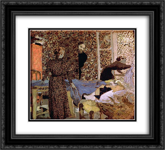 Interior of the work-table 22x20 Black Ornate Wood Framed Art Print Poster with Double Matting by Vuillard, Edouard