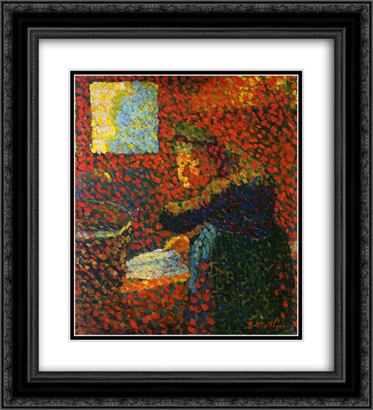 My Grandmother 20x22 Black Ornate Wood Framed Art Print Poster with Double Matting by Vuillard, Edouard