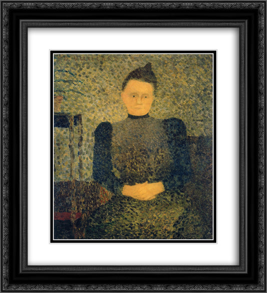 Portrait of Marie Vuillard 20x22 Black Ornate Wood Framed Art Print Poster with Double Matting by Vuillard, Edouard