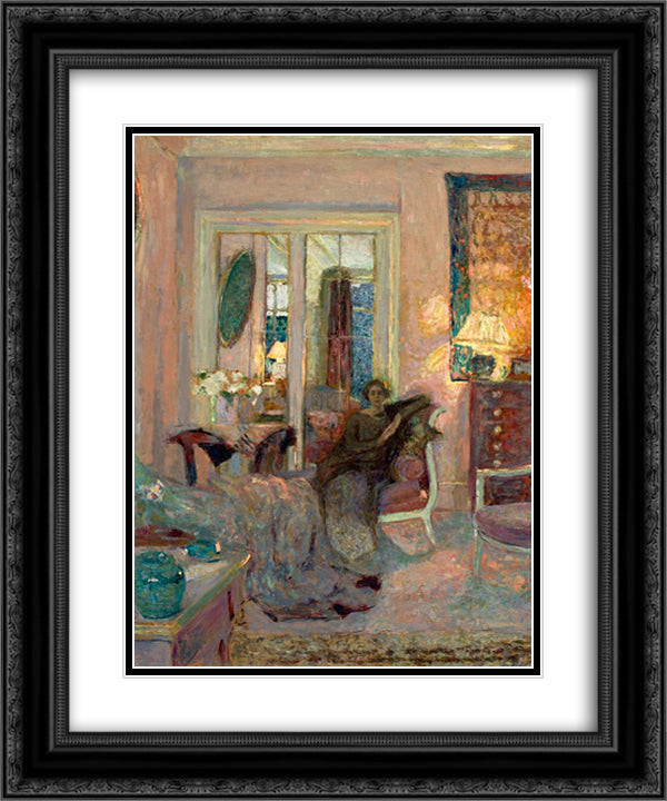 Princess Bibesco (Marthe Lahovary) 20x24 Black Ornate Wood Framed Art Print Poster with Double Matting by Vuillard, Edouard