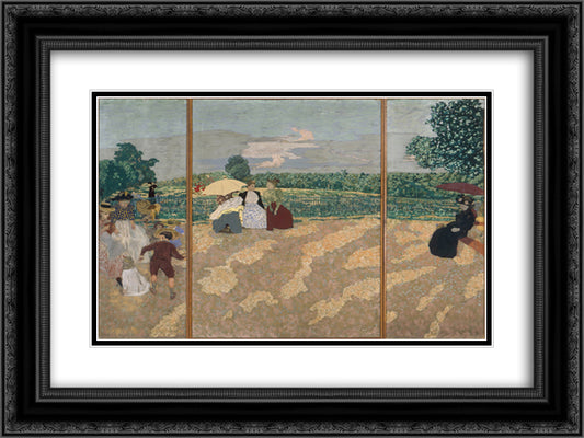 Public Gardens 24x18 Black Ornate Wood Framed Art Print Poster with Double Matting by Vuillard, Edouard