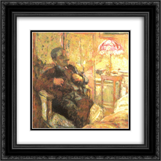 Romain Coolus (writer in La Revuew Blanche) 20x20 Black Ornate Wood Framed Art Print Poster with Double Matting by Vuillard, Edouard