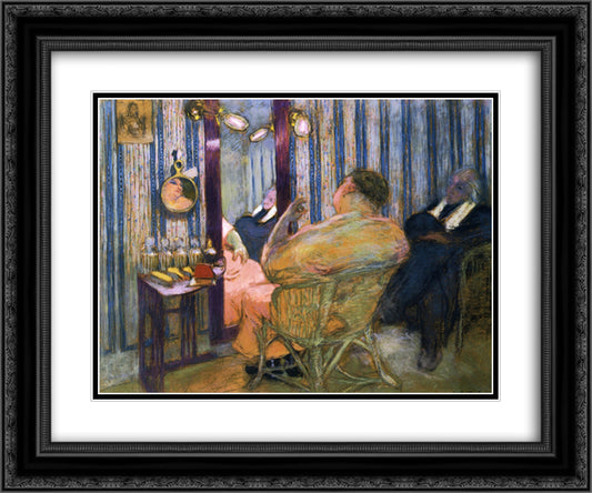 Sacha Guitry in His Dressing Room 24x20 Black Ornate Wood Framed Art Print Poster with Double Matting by Vuillard, Edouard