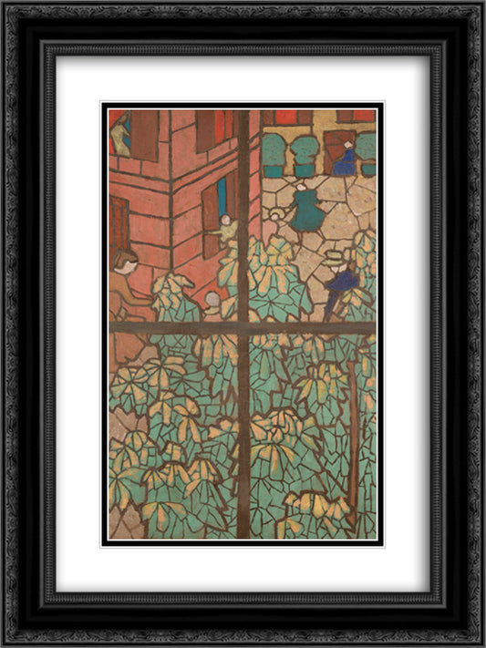 The Chestnuts 18x24 Black Ornate Wood Framed Art Print Poster with Double Matting by Vuillard, Edouard