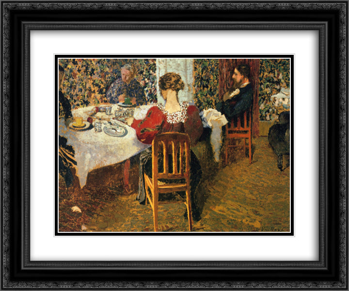 The End of Breakfast at Madam Vuillard 24x20 Black Ornate Wood Framed Art Print Poster with Double Matting by Vuillard, Edouard