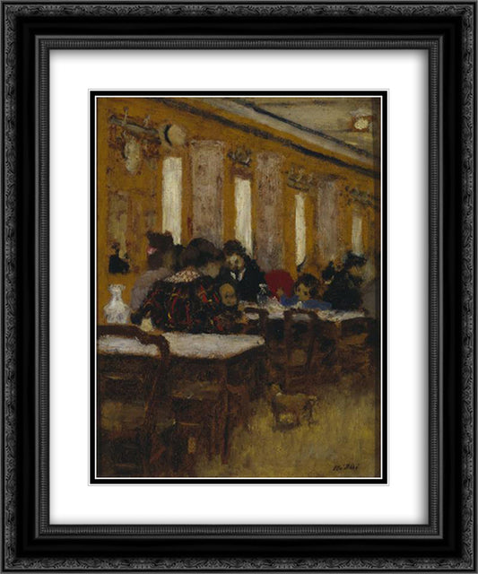 The Little Restaurant 20x24 Black Ornate Wood Framed Art Print Poster with Double Matting by Vuillard, Edouard