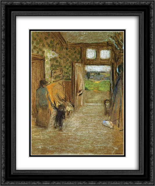 The Vestibule at Saint Jacut de la mer 20x24 Black Ornate Wood Framed Art Print Poster with Double Matting by Vuillard, Edouard