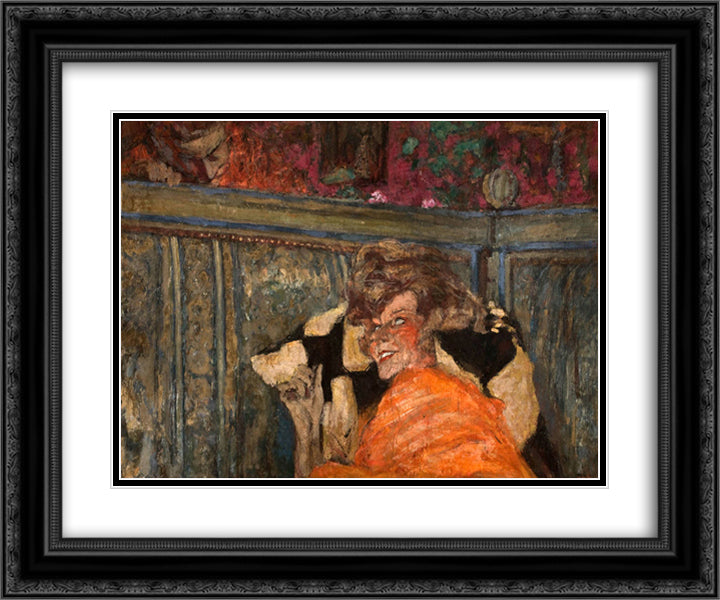 Yvonne Printemps and Sacha Guitry 24x20 Black Ornate Wood Framed Art Print Poster with Double Matting by Vuillard, Edouard