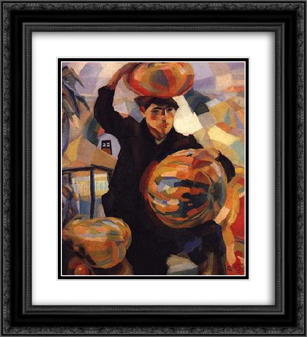 As Tres Aboboras 20x22 Black Ornate Wood Framed Art Print Poster with Double Matting by Viana, Eduardo