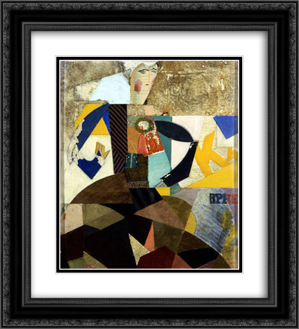 La Petite 20x22 Black Ornate Wood Framed Art Print Poster with Double Matting by Viana, Eduardo