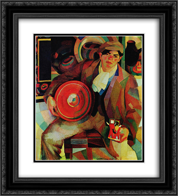 Rapaz das loucas 20x22 Black Ornate Wood Framed Art Print Poster with Double Matting by Viana, Eduardo