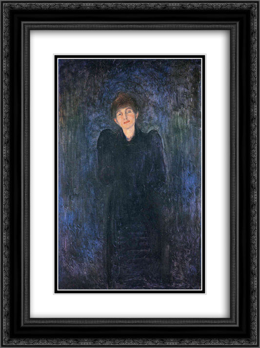 Dagny Juel Przybyszewska 18x24 Black Ornate Wood Framed Art Print Poster with Double Matting by Munch, Edvard