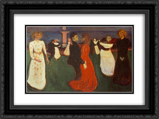 Dance Of Life 24x18 Black Ornate Wood Framed Art Print Poster with Double Matting by Munch, Edvard