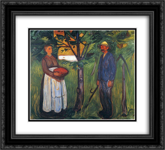 Fertility II 22x20 Black Ornate Wood Framed Art Print Poster with Double Matting by Munch, Edvard