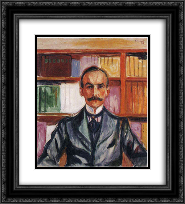 Harry Graf Kessler 20x22 Black Ornate Wood Framed Art Print Poster with Double Matting by Munch, Edvard